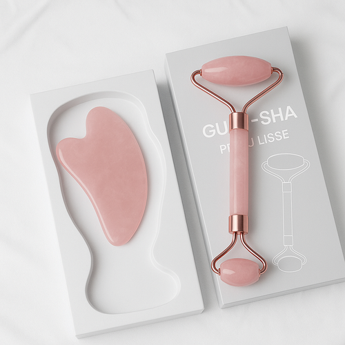 Rouleau de Gua-Sha et pierre de Gua-Sha